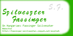 szilveszter fassinger business card